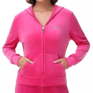 New with Tags Mean Girls Juicy Couture Pink Velour Zip Up Hoodie